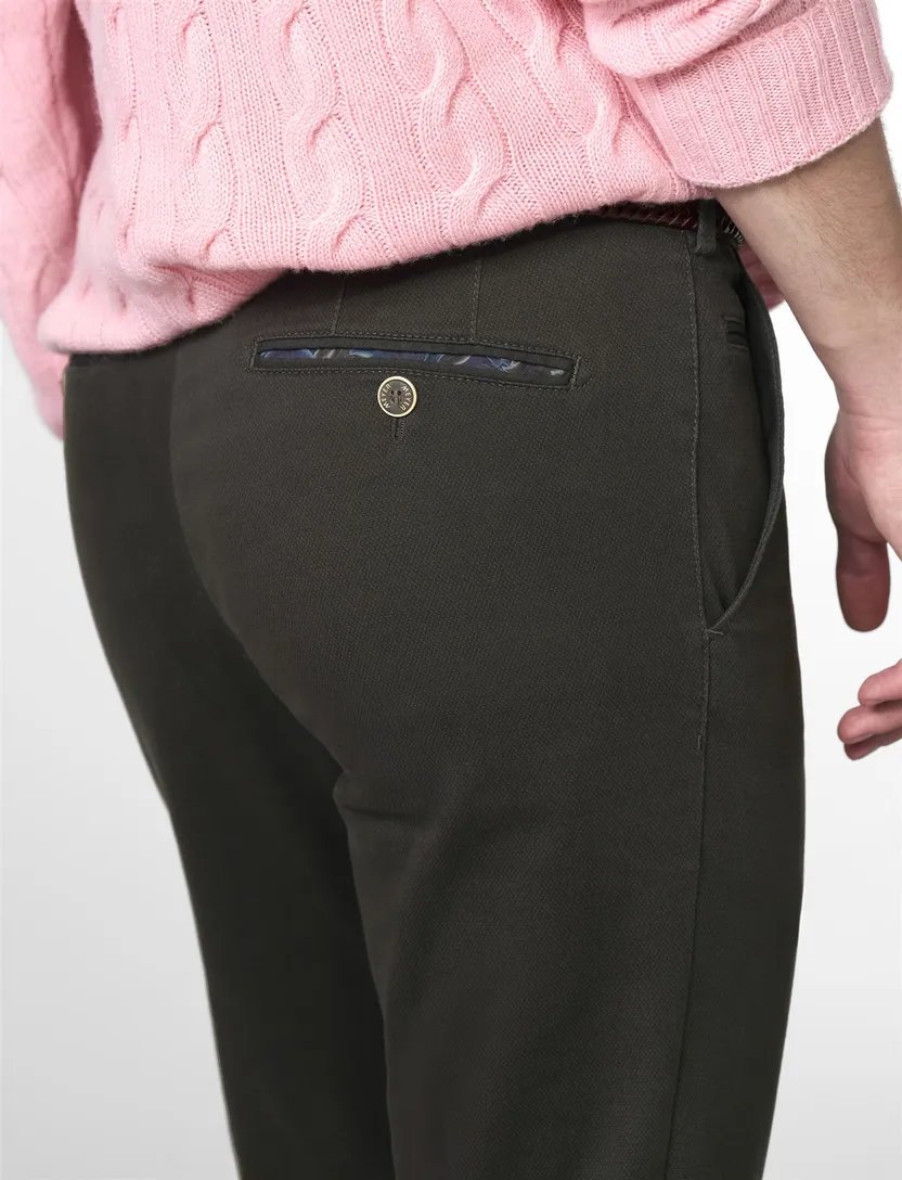 bruine Meyer Bonn chino katoen 2-way-stretch broek