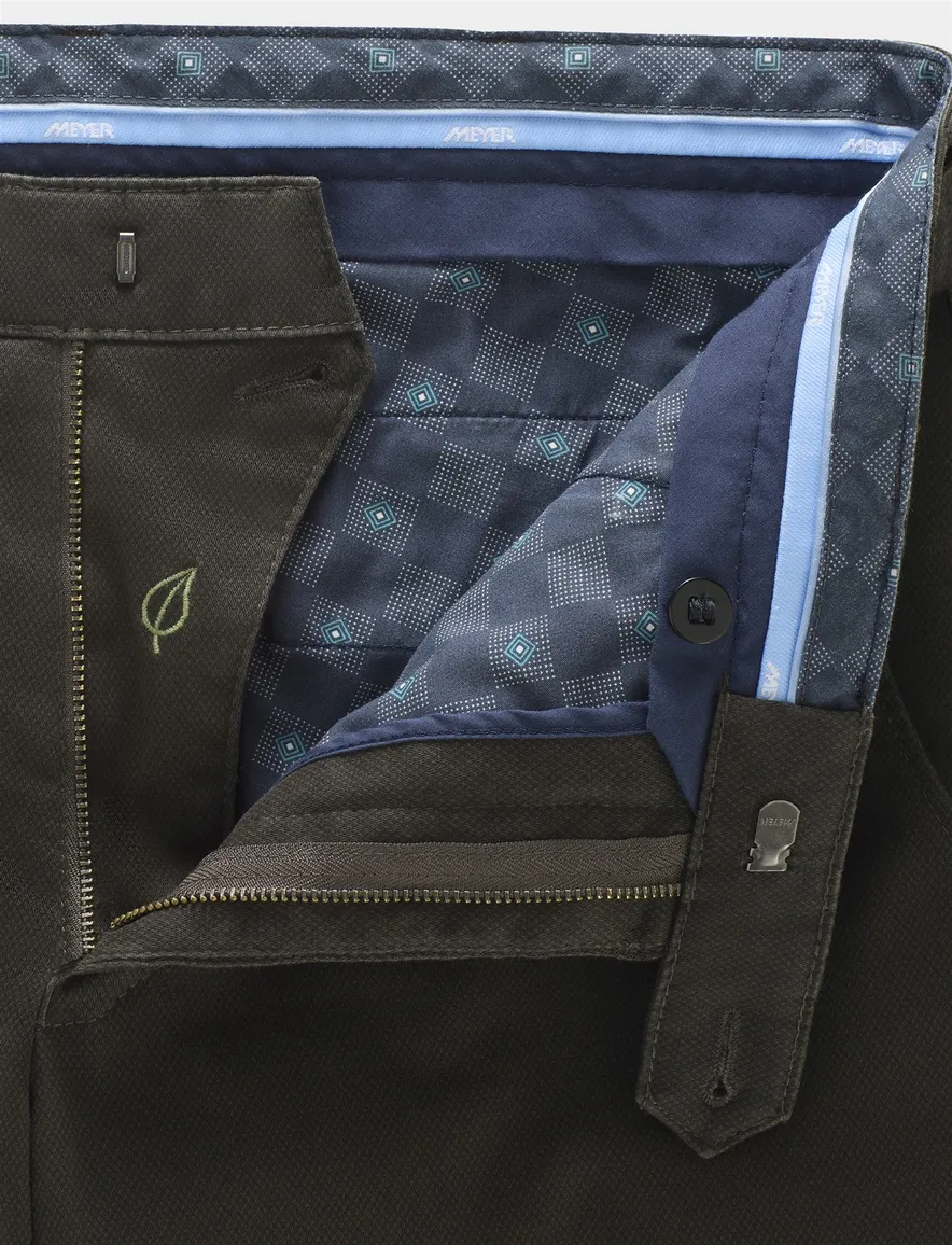 Meyer Bonn chino katoen 2-way-stretch broek bruin