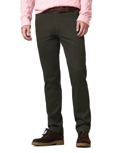 Meyer Meyer Bonn chino katoen 2-way-stretch broek bruin