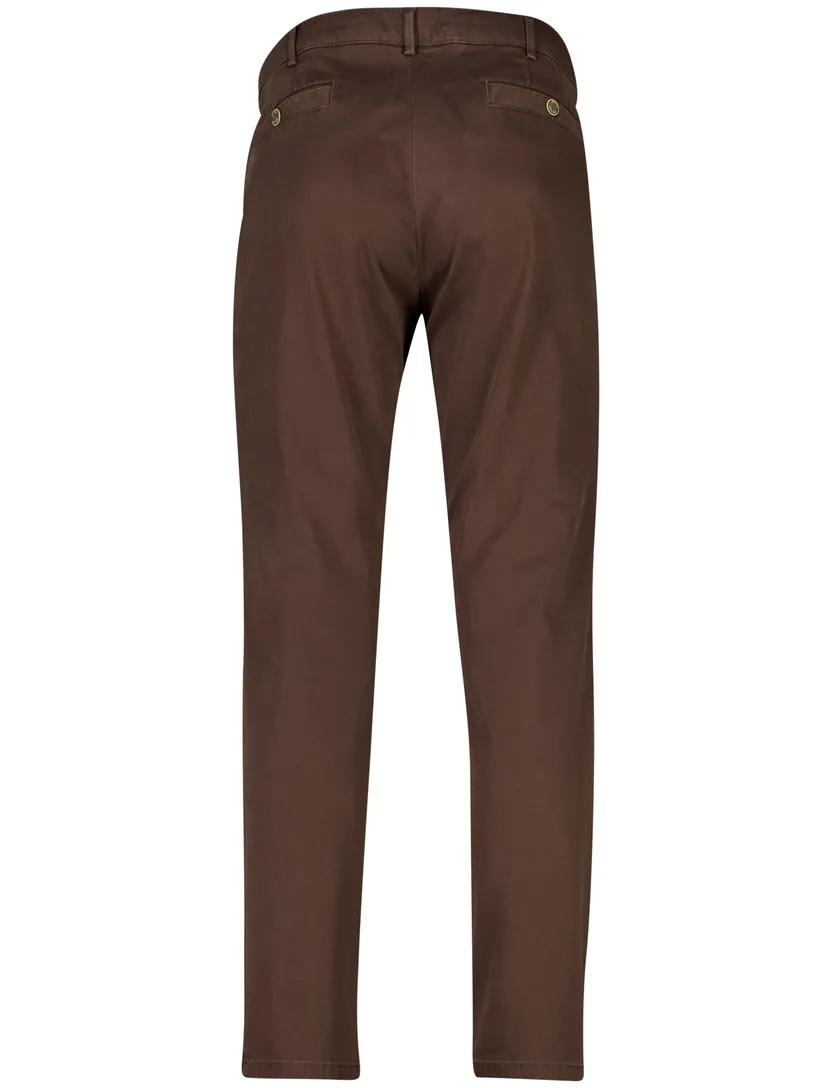 katoenen broek Meyer New York bruin effen