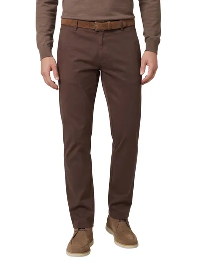 Meyer Meyer New York katoenen broek bruin flatfront