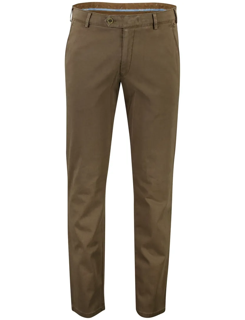 Meyer New york flatfront broek bruin katoen