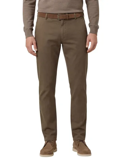 Meyer Meyer New york flatfront broek bruin effen
