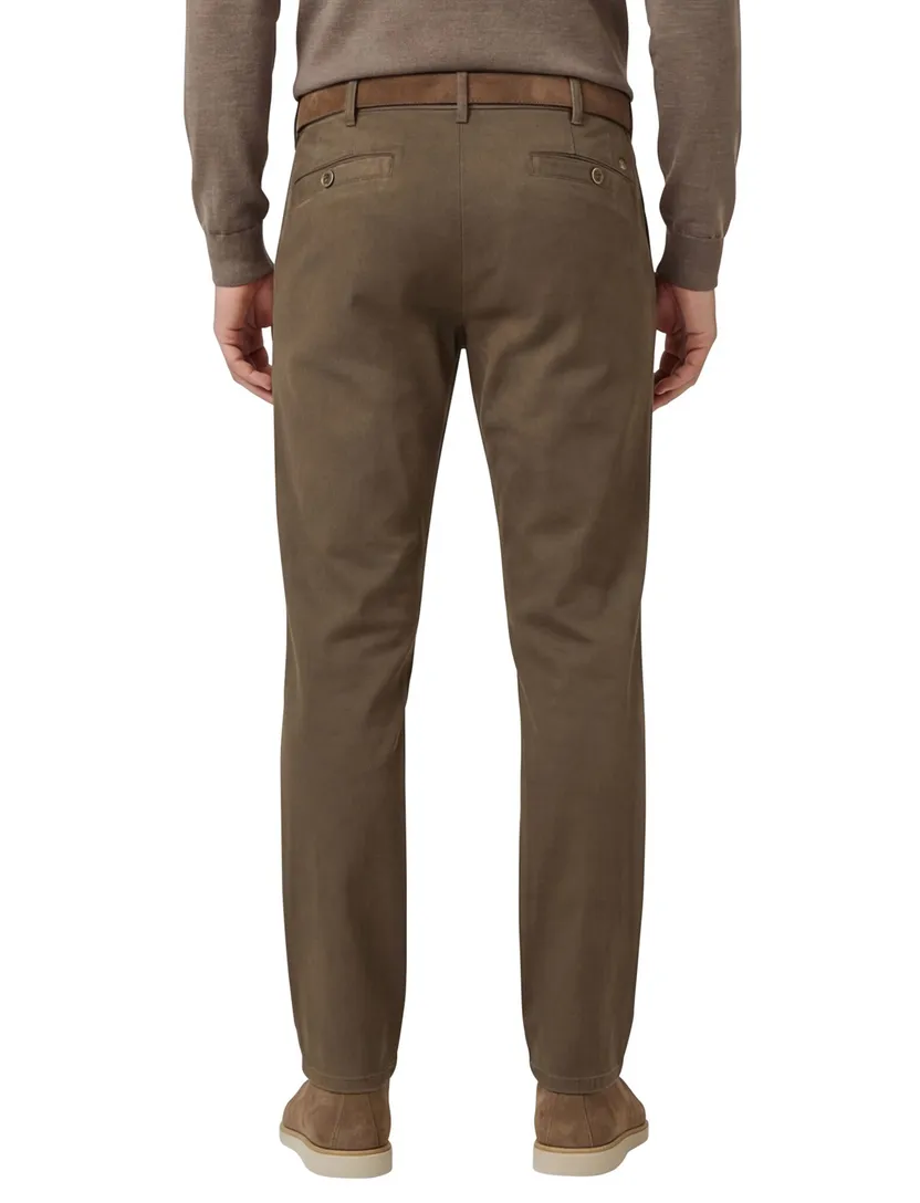 Meyer New york flatfront broek bruin katoen