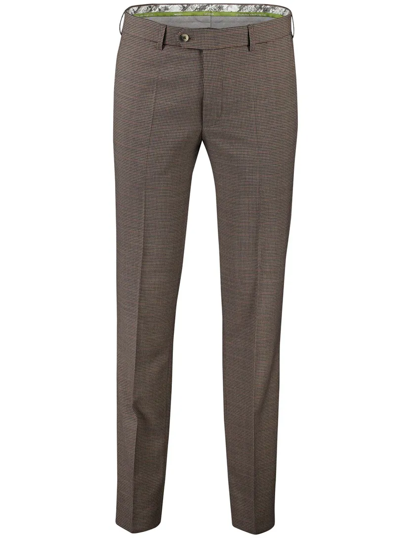 Meyer Bonn pantalon geprint bruin normale fit