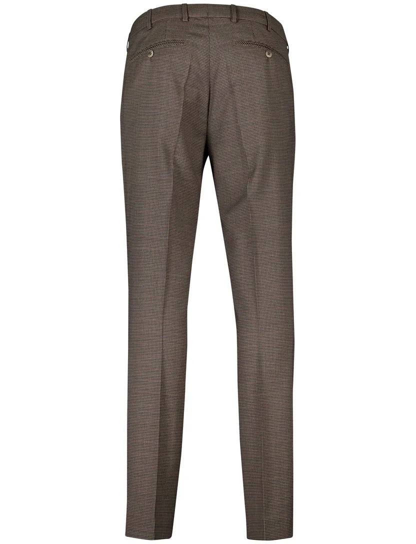 Meyer Bonn pantalon geprint bruin normale fit