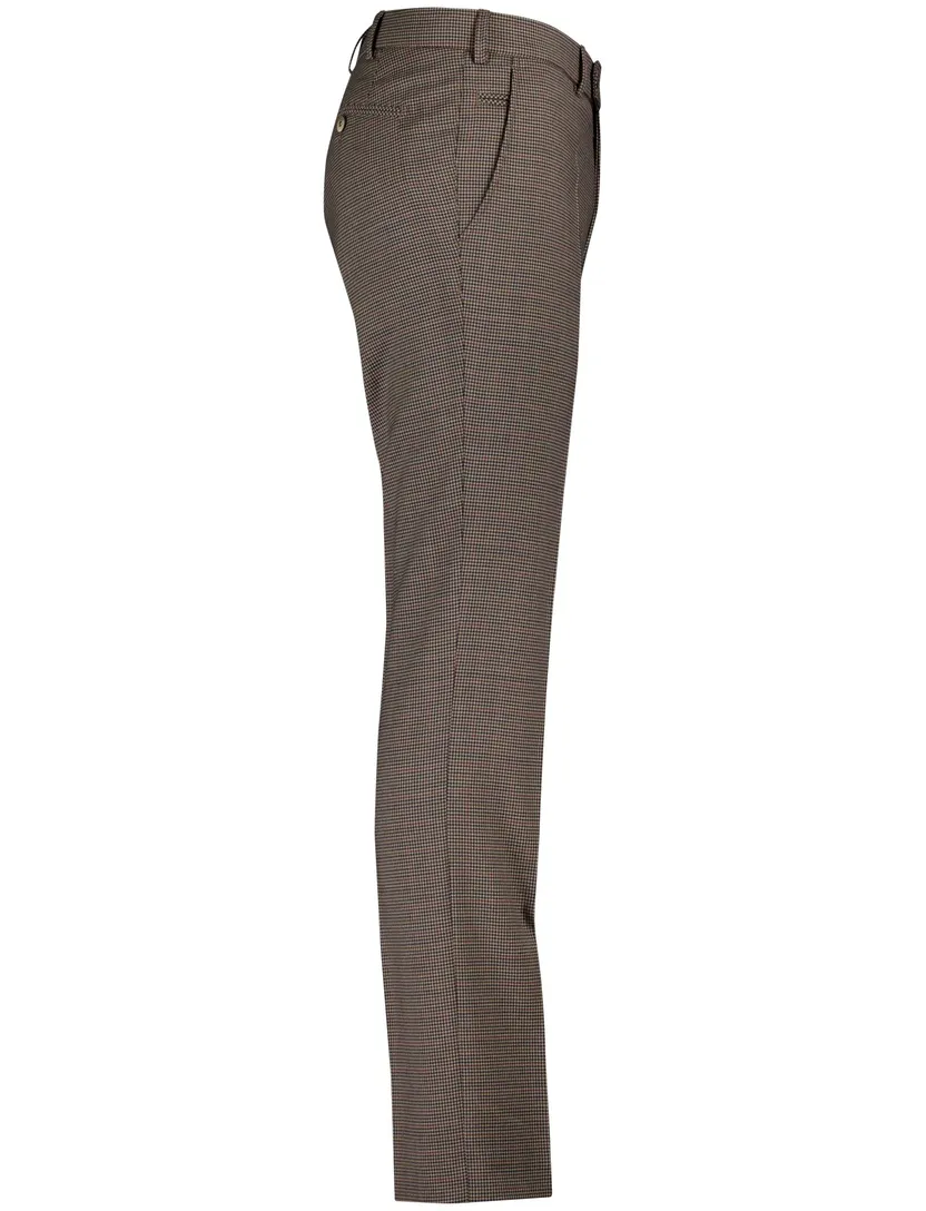 Meyer Bonn pantalon geprint bruin normale fit