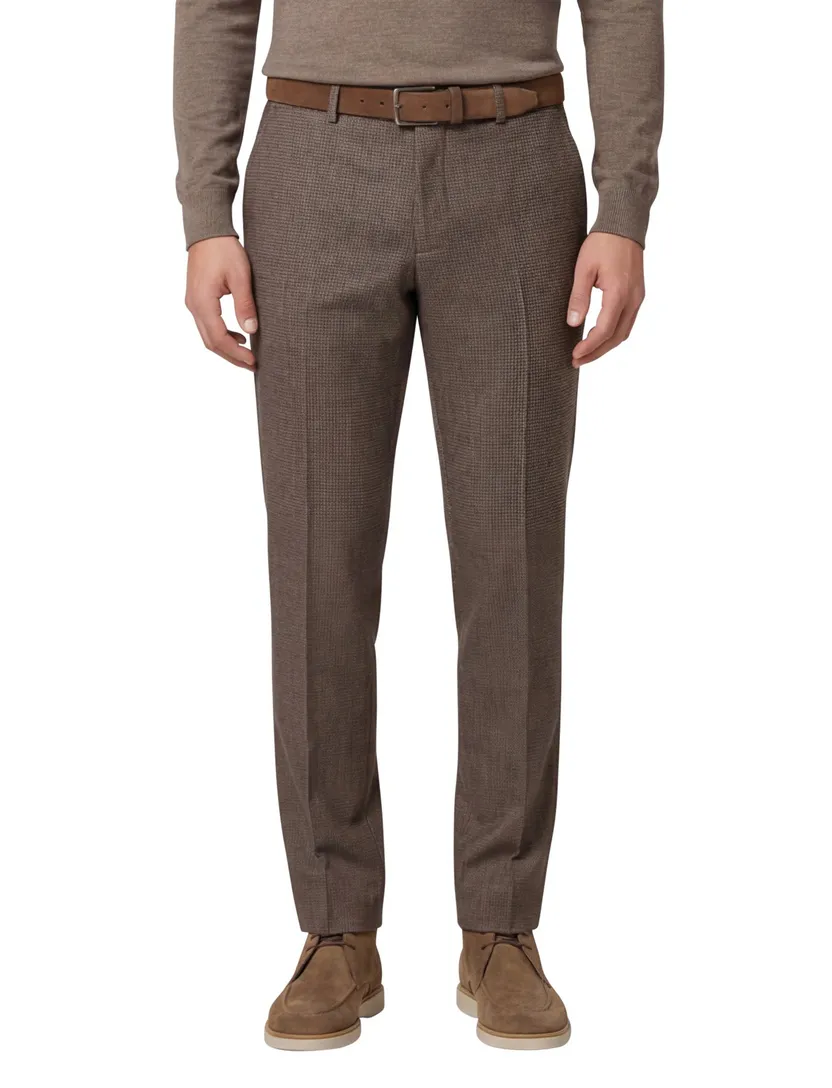 Meyer Bonn pantalon geprint bruin normale fit