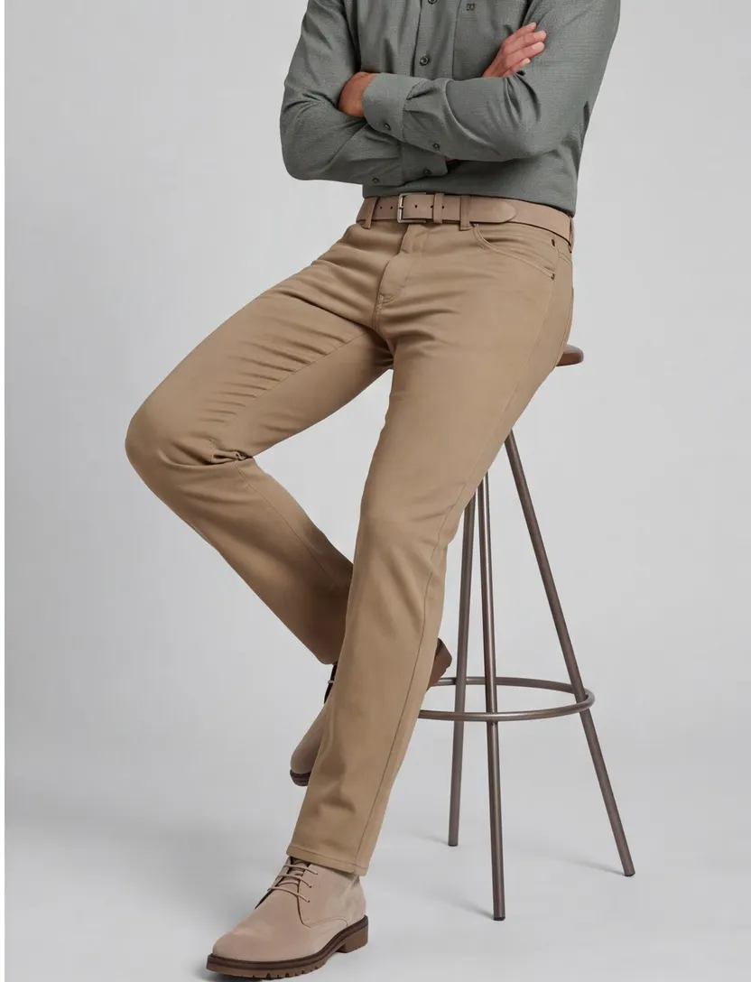 Meyer Dublin bruin pantalon katoen 5-pocket