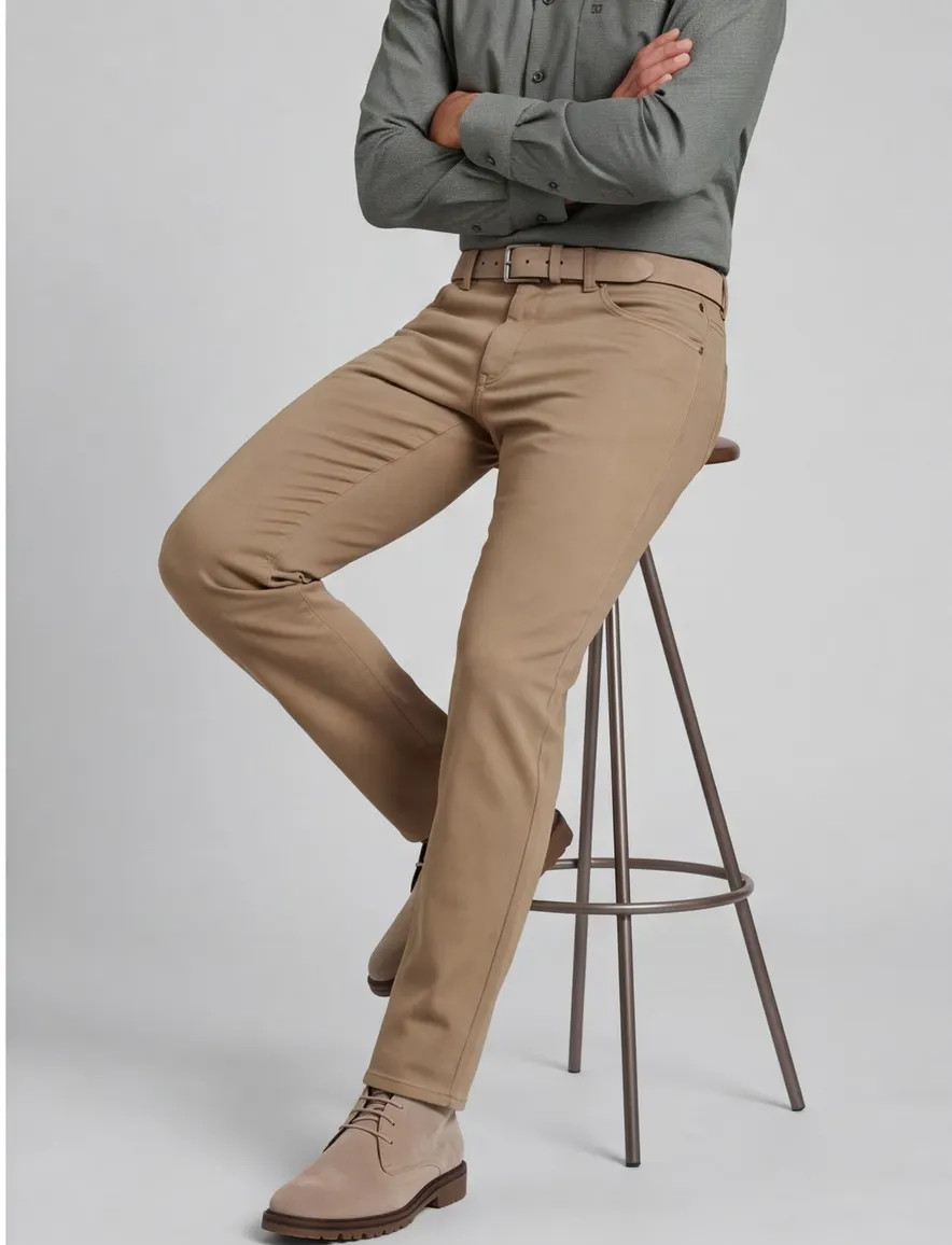 Meyer Dublin katoenen broek bruin effen