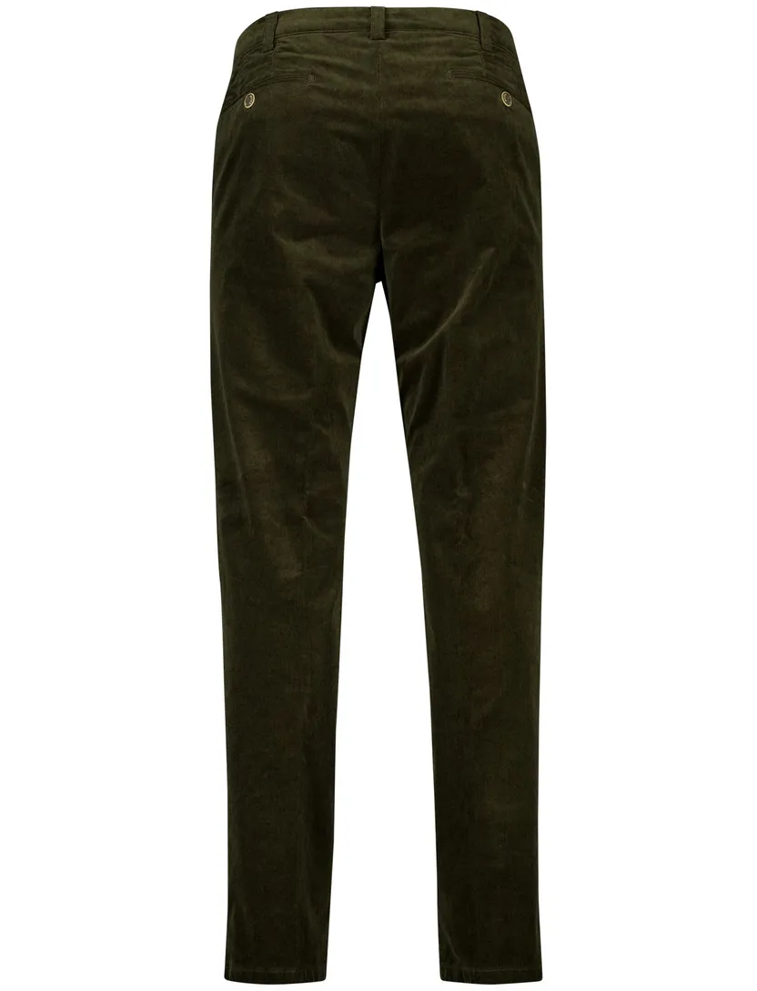 Meyer Bonn pantalon effen groen normale fit corduroy