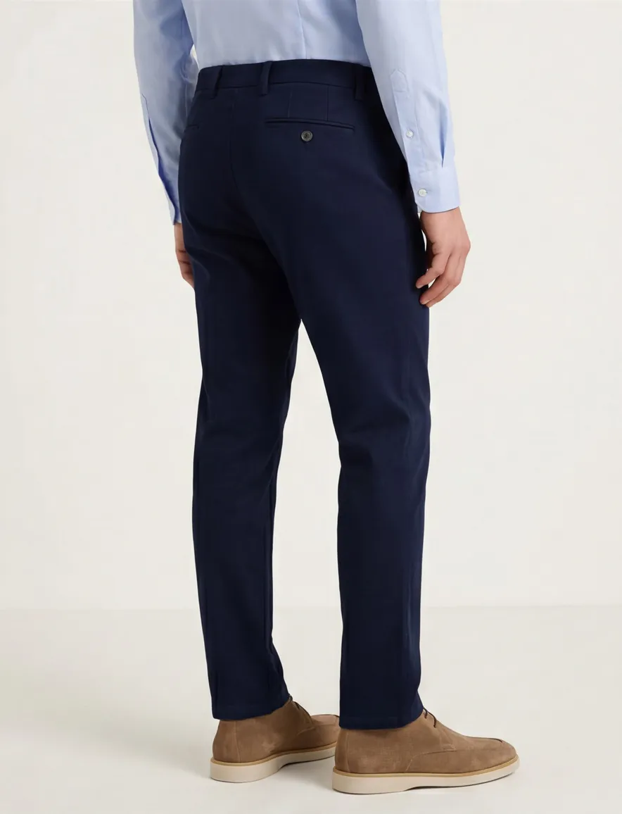 Meyer bonn pantalon donkerblauw effen normale fit