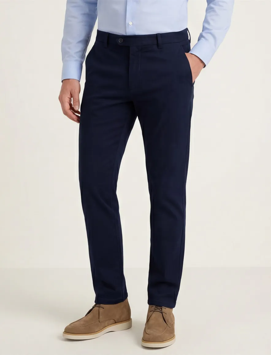 Meyer bonn pantalon donkerblauw effen normale fit