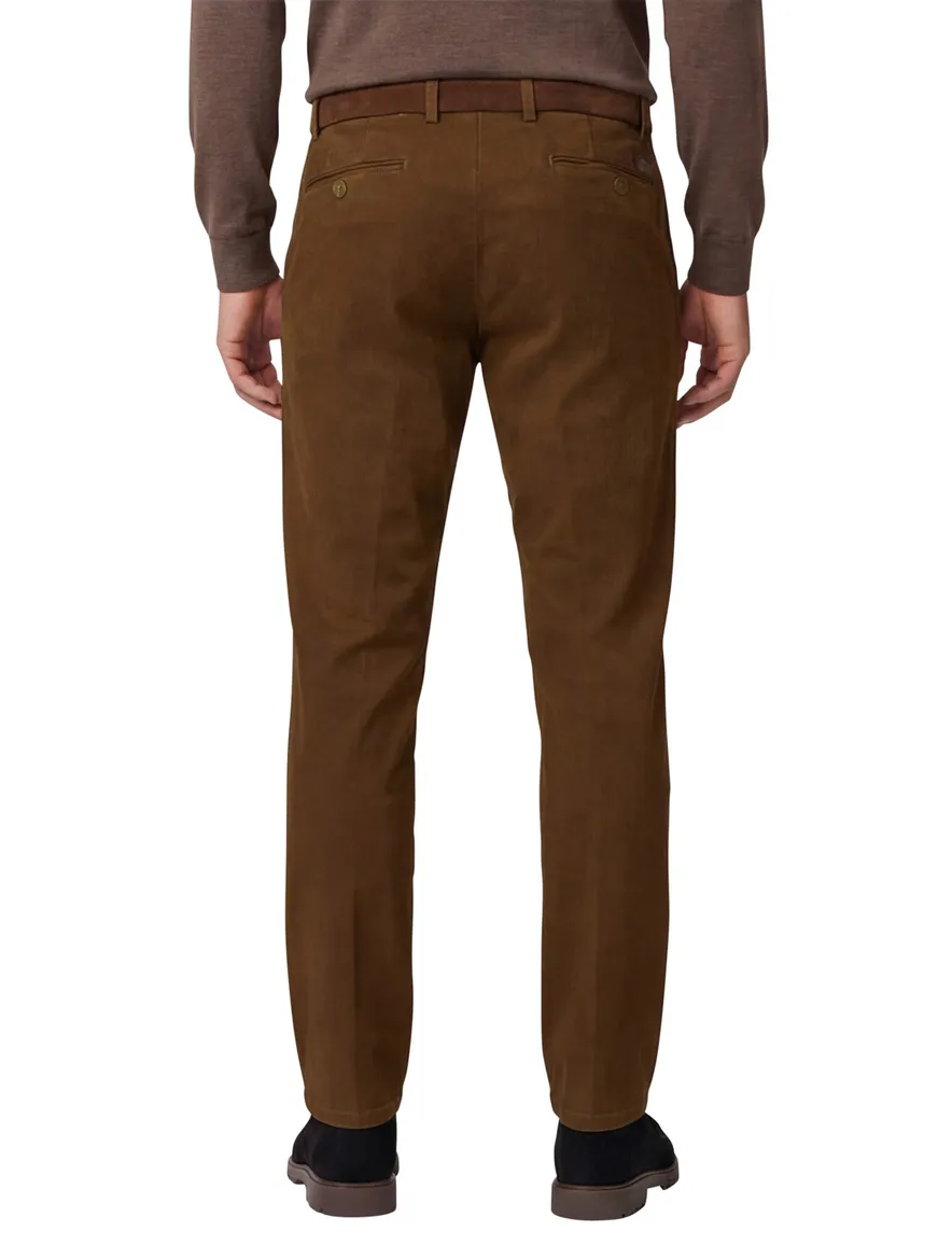 Meyer Bonn pantalon effen bruin normale fit