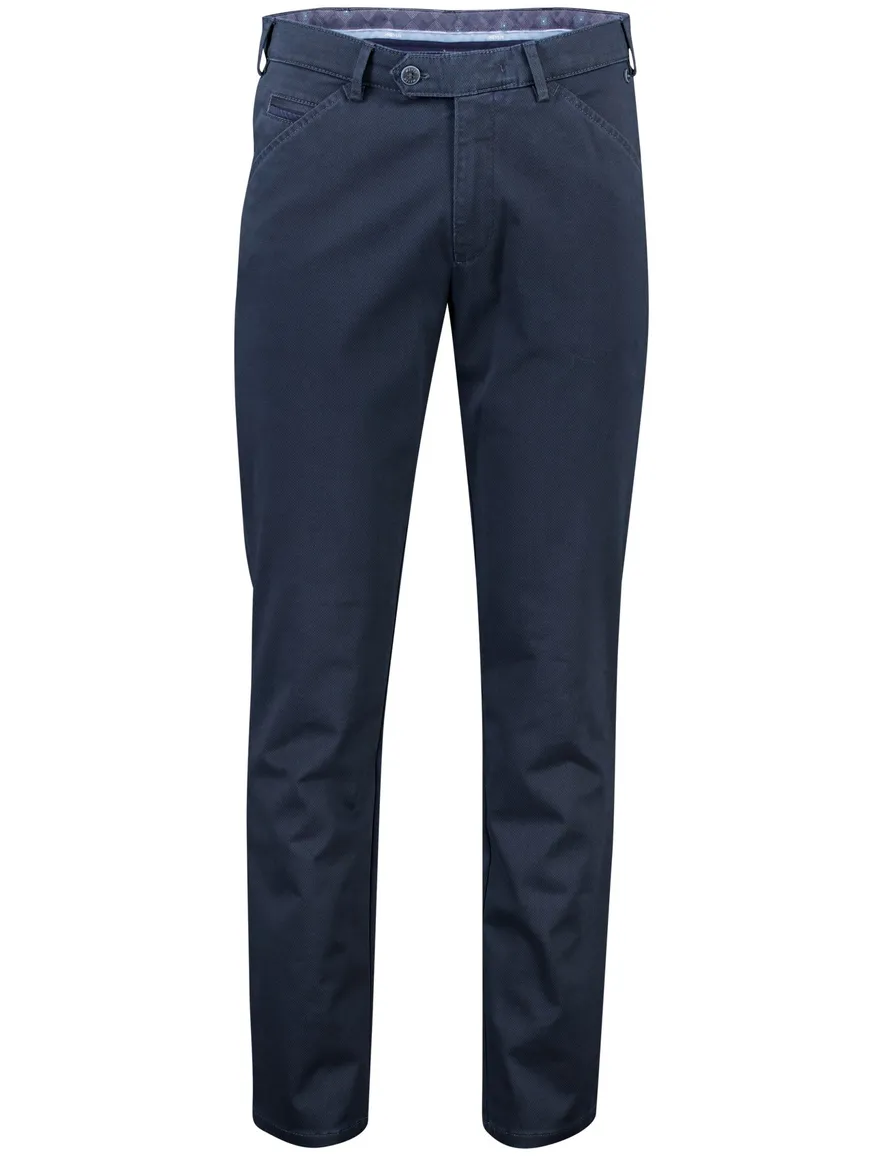 Meyer Chicago katoenen broek donkerblauw effen
