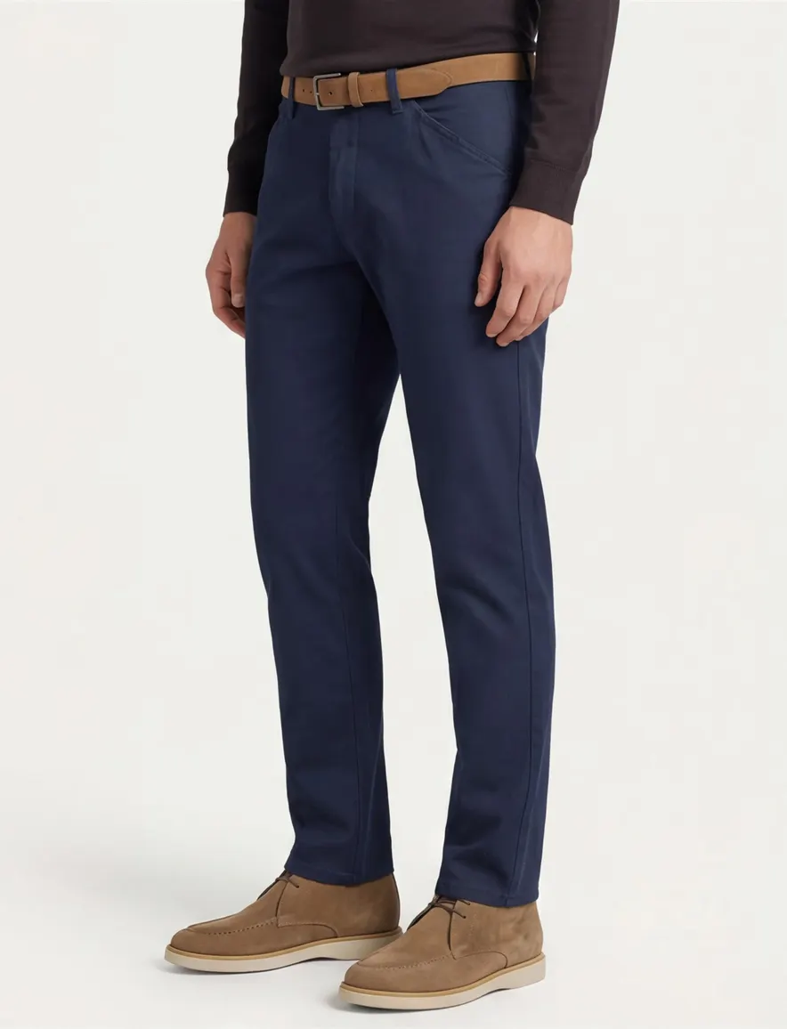 katoenen broek donkerblauw Meyer Chicago