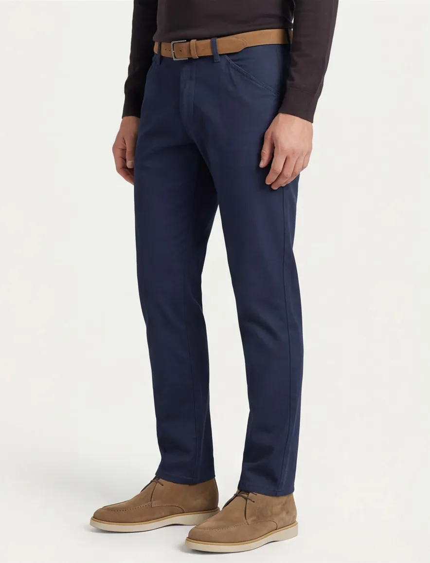 Meyer Chicago katoenen broek donkerblauw effen