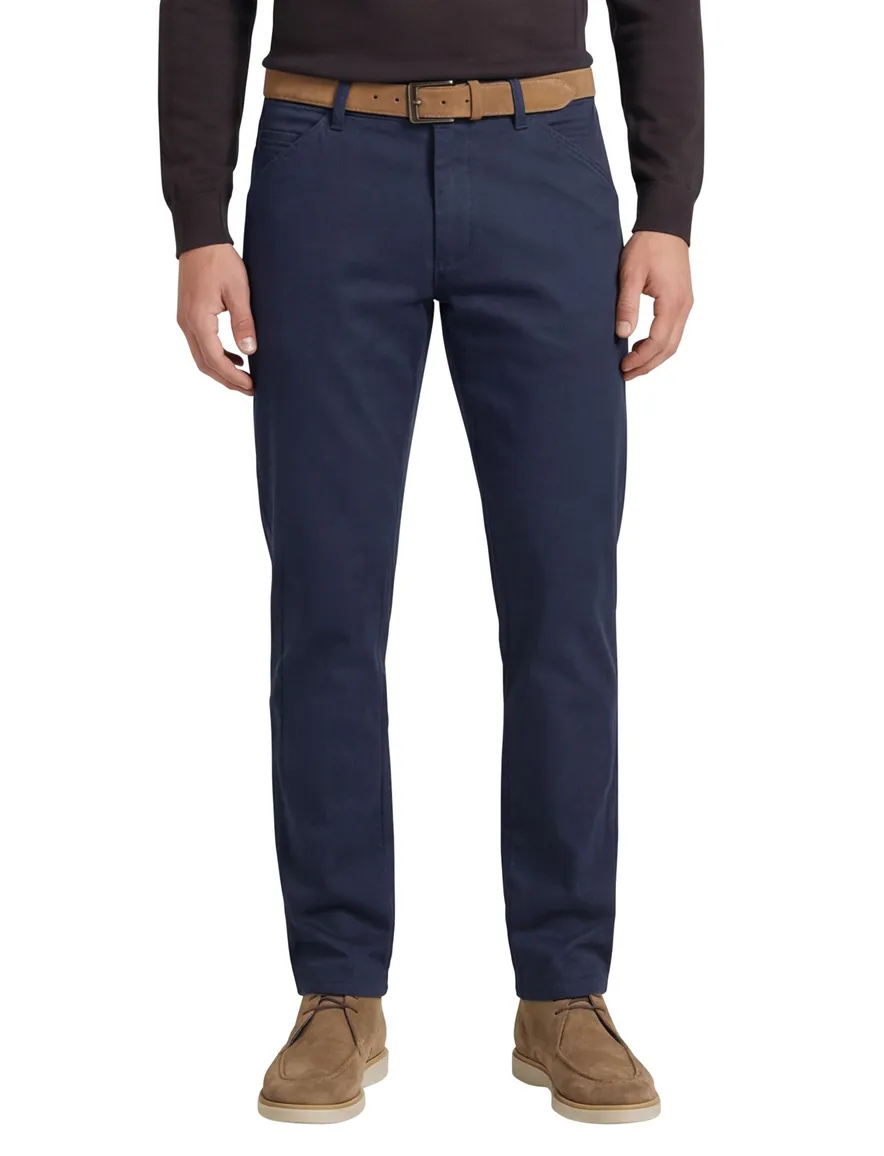 Meyer Chicago katoenen broek donkerblauw effen