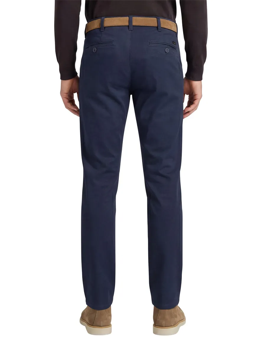 Meyer Chicago katoenen broek donkerblauw effen