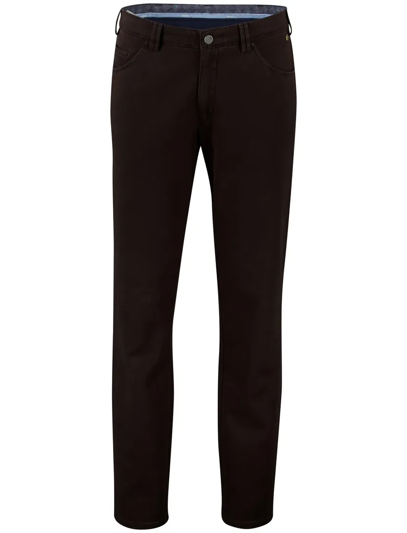Meyer dublin 5-pocket broek bruin effen