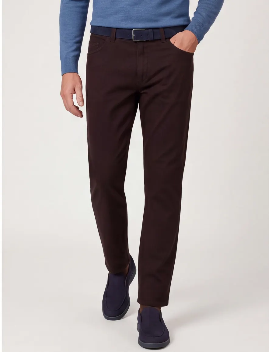 Meyer dublin 5-pocket broek bruin katoen