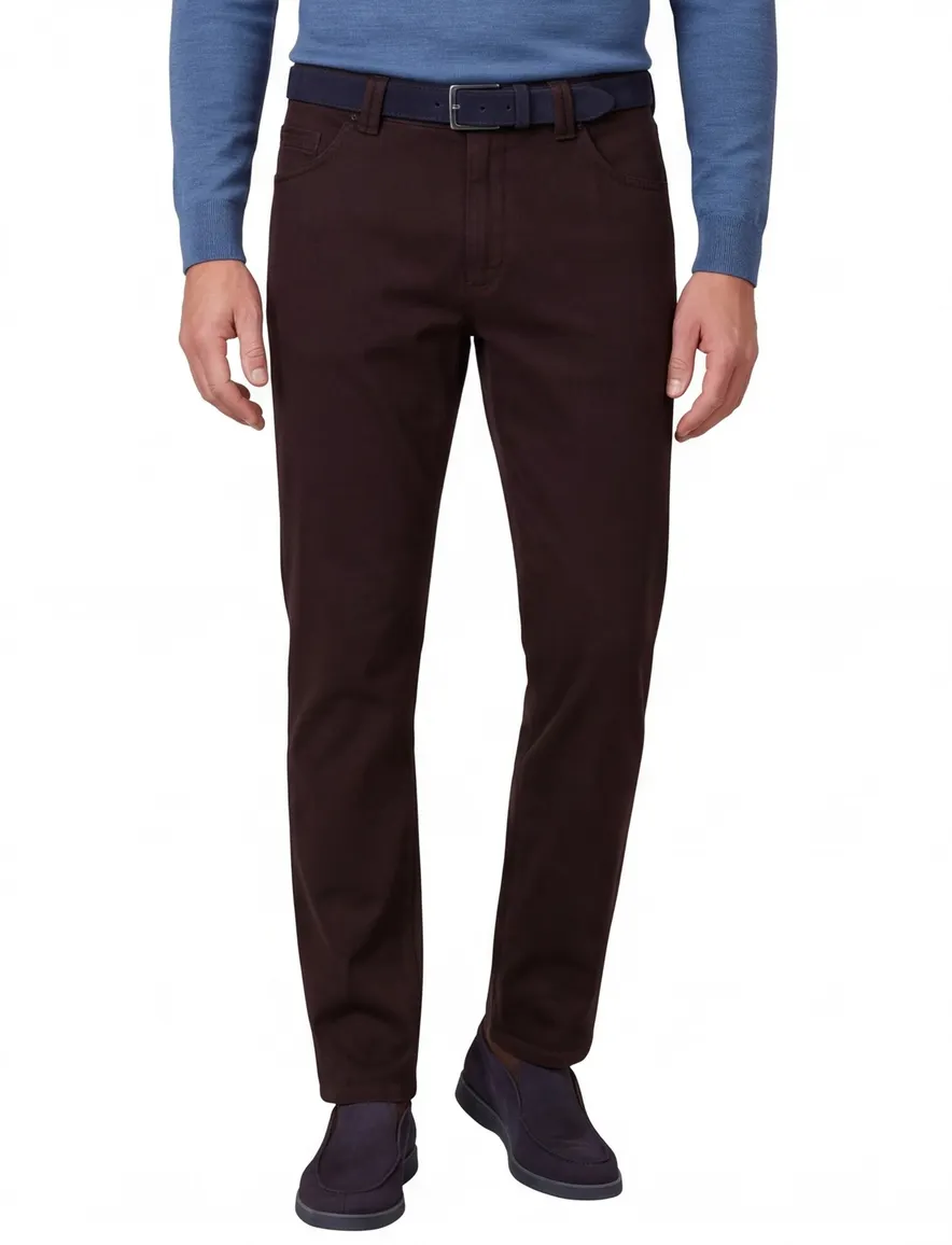 Meyer dublin 5-pocket broek bruin katoen