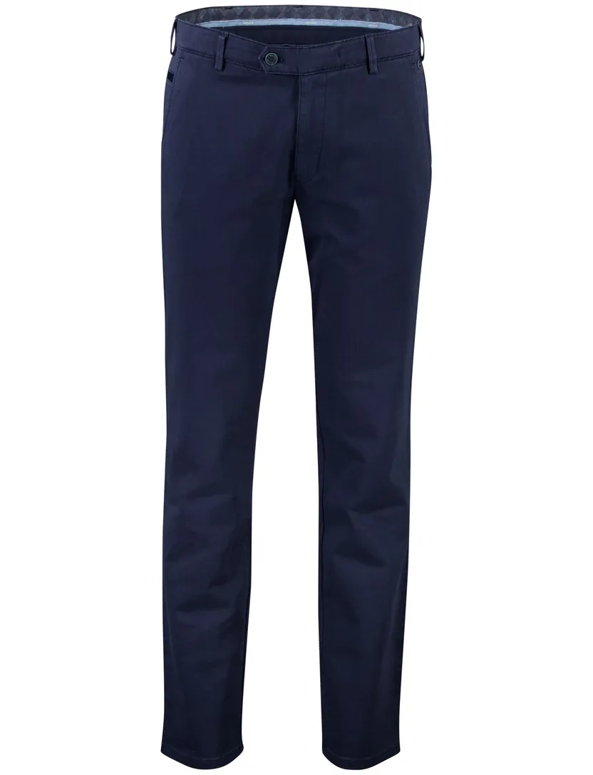 Meyer bonn flatfront broek blauw katoen