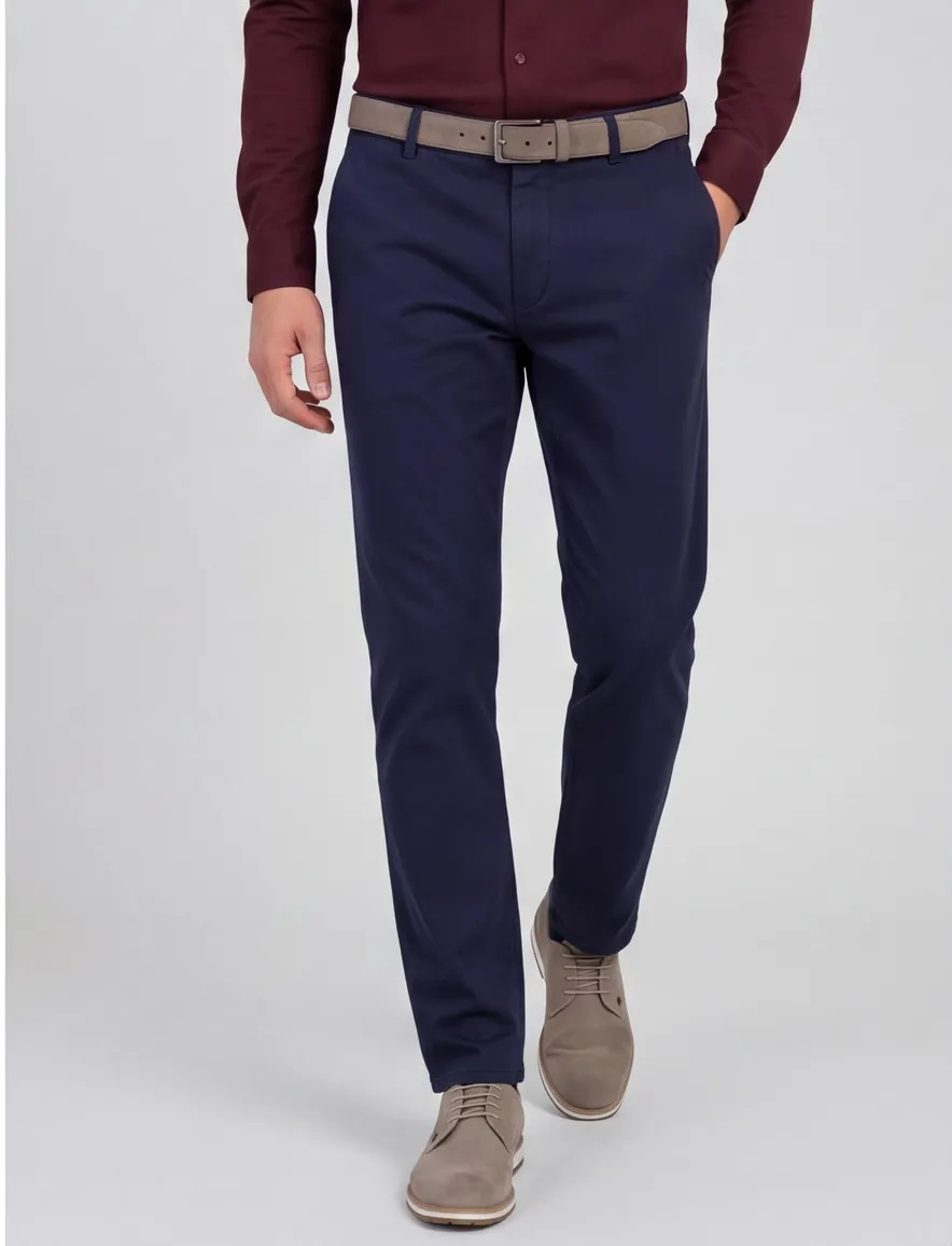 Meyer bonn flatfront broek blauw