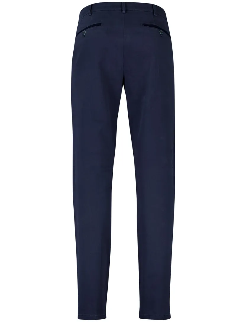 Meyer bonn flatfront broek blauw katoen