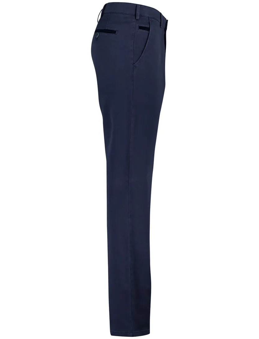 Meyer bonn flatfront broek blauw katoen