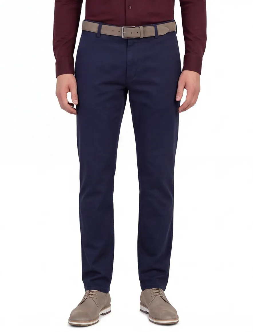 Meyer bonn flatfront broek blauw
