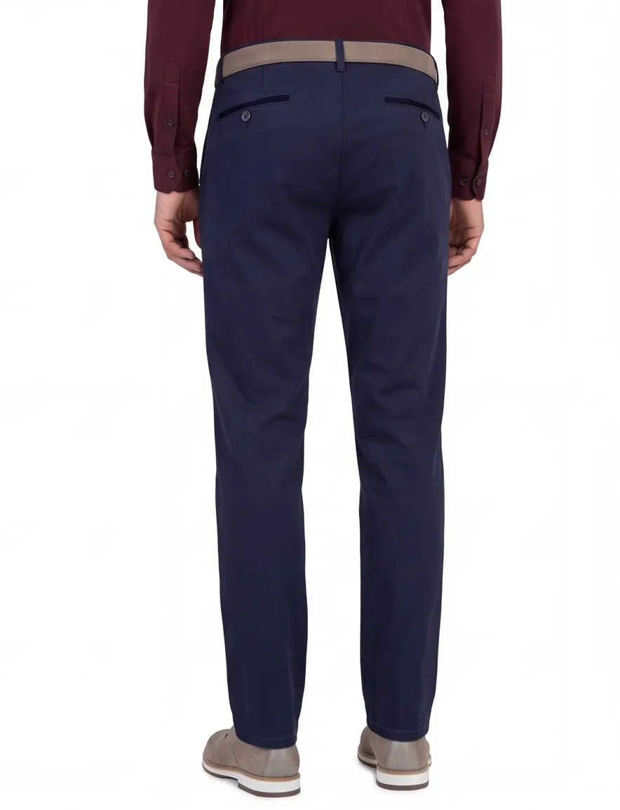 Meyer bonn flatfront broek blauw