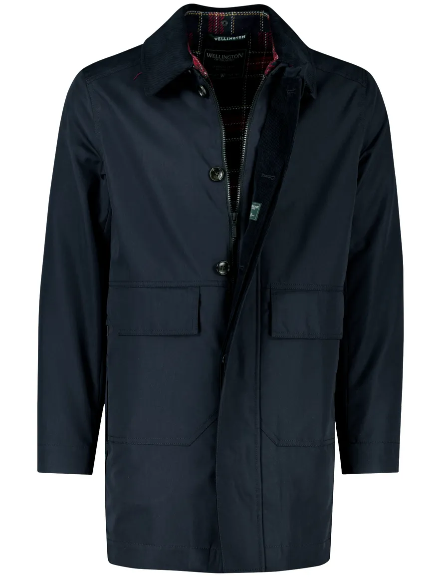 Wellington of Bilmore winterjas donkerblauw katoen