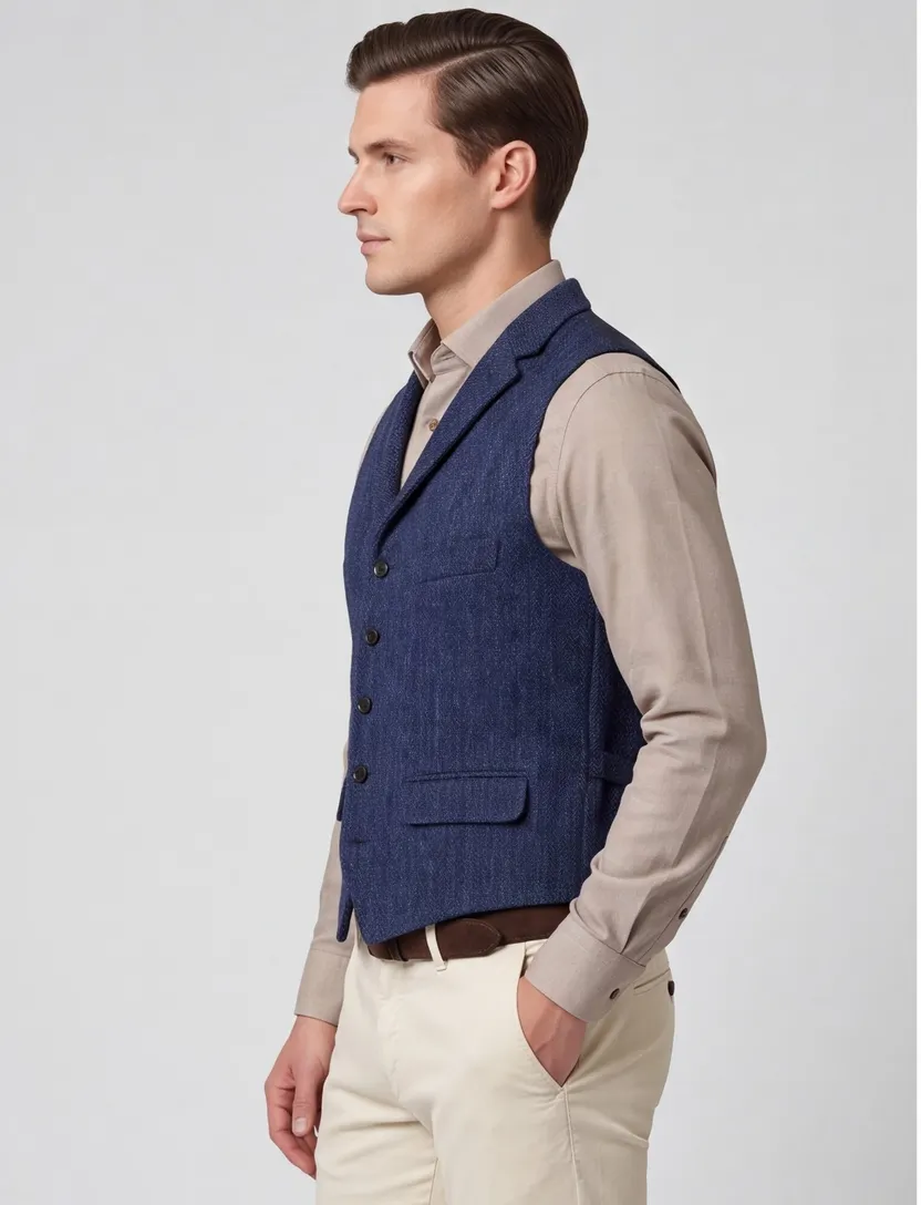 Wellington of Bilmore Wales gilet donkerblauw
