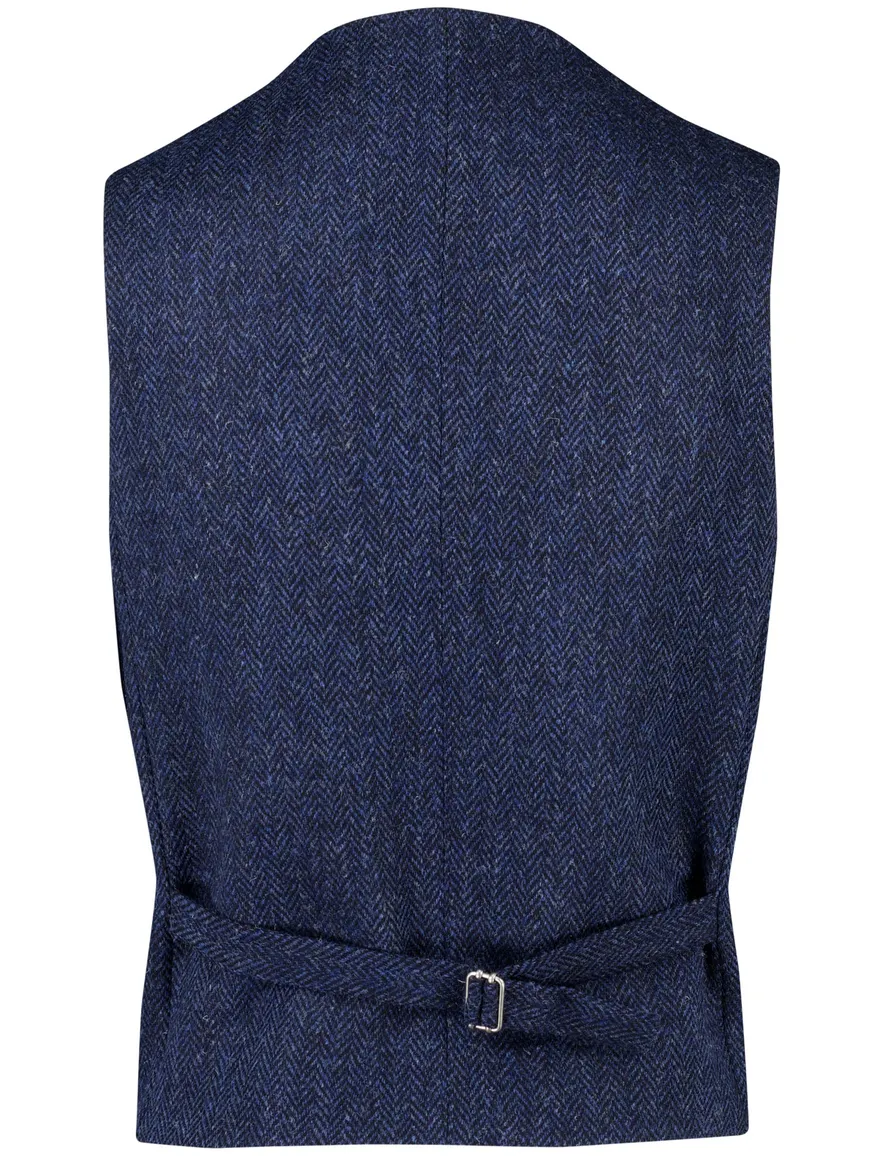 Wellington of Bilmore Wales gilet donkerblauw scheerwol