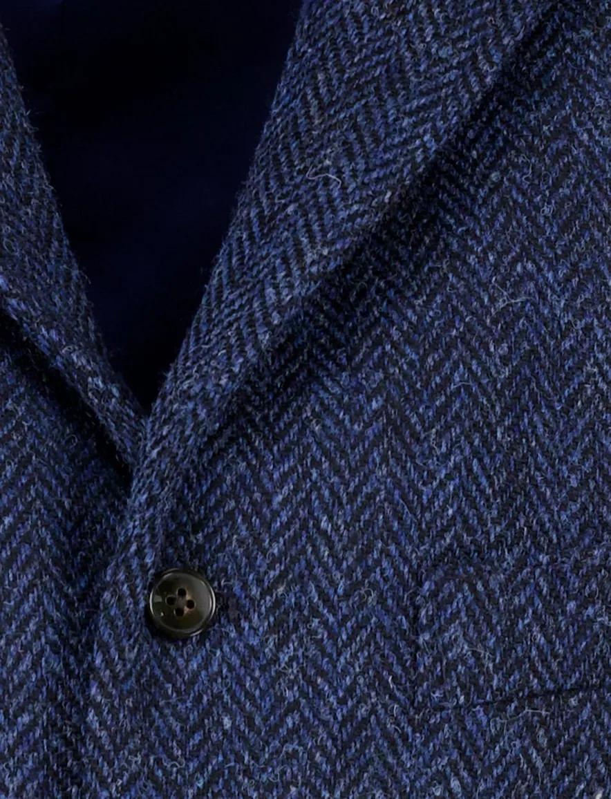 Wellington of Bilmore Wales gilet donkerblauw scheerwol