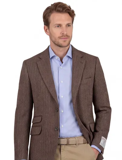 Wellington of Bilmore Colbert Wellington of Bilmore Bruin wol tweed elleboog patches