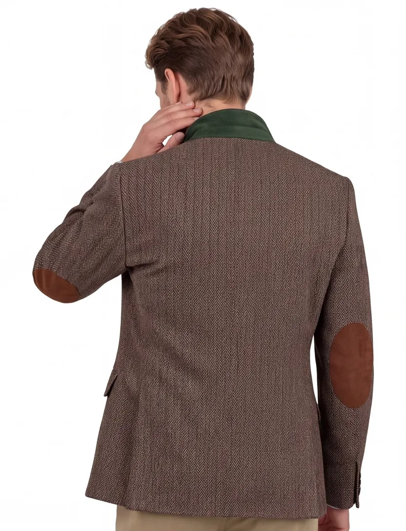 Colbert Wellington of Bilmore Bruin wol tweed elleboog patches