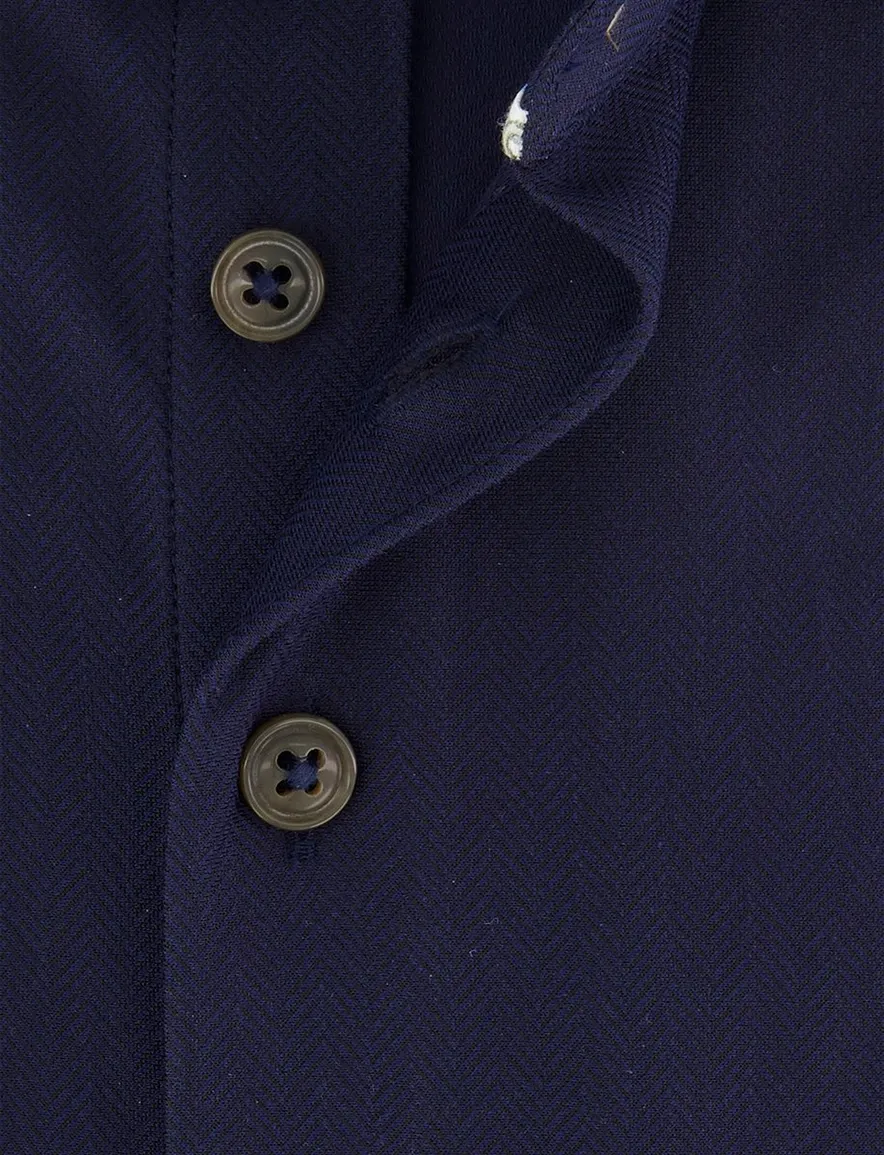 R2 overhemd katoen mouwlengte 7 navy