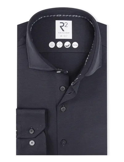 R2 R2 knitted overhemd antreciet ml7 wide collar