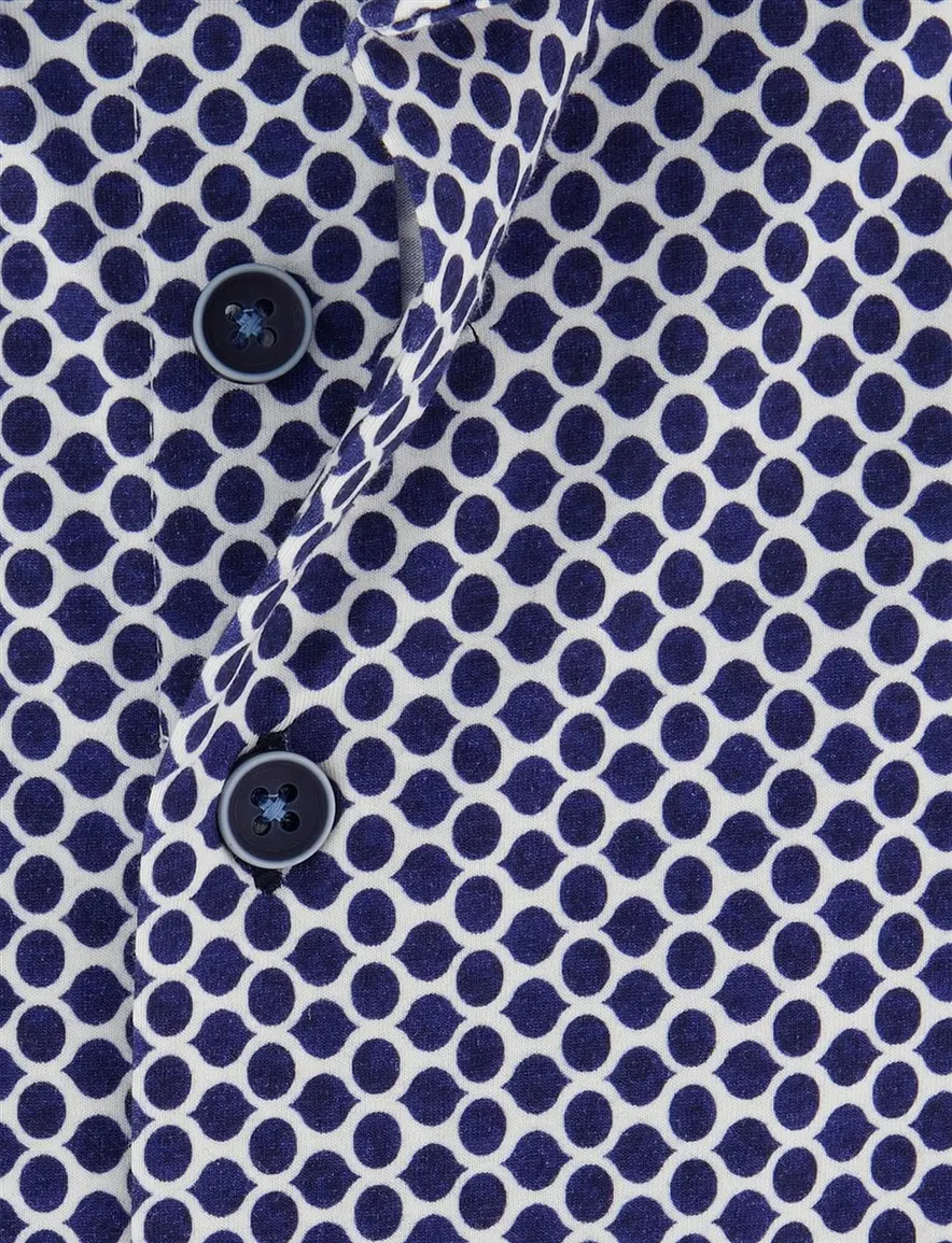 R2 jersey overhemd katoen blauw patroon