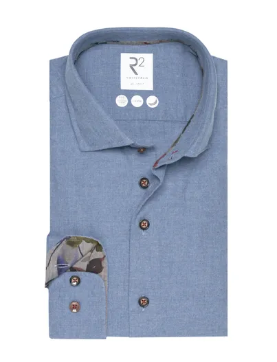 R2 R2 overhemd flanel blauw