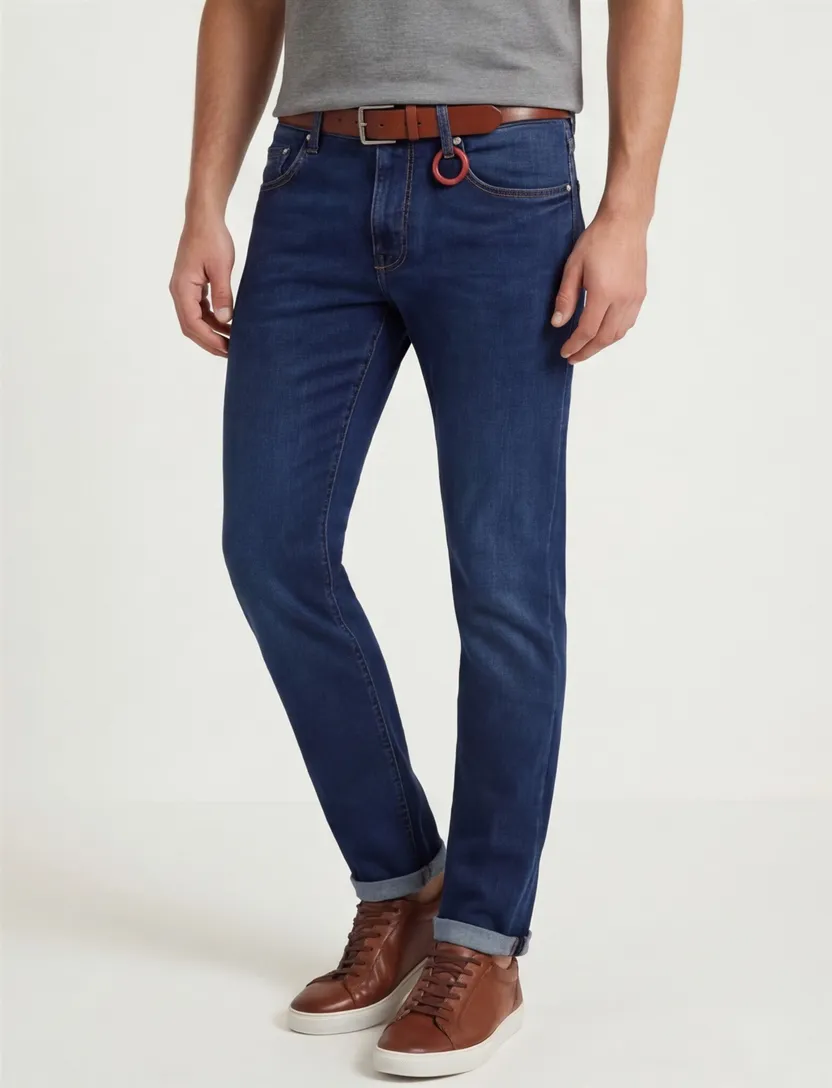 jeans Tramarossa Michelangelo blauw effen