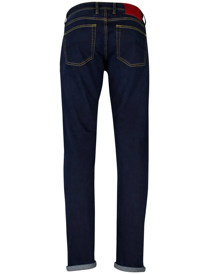 Tramarossa jeans katoen met omslag donkerblauw