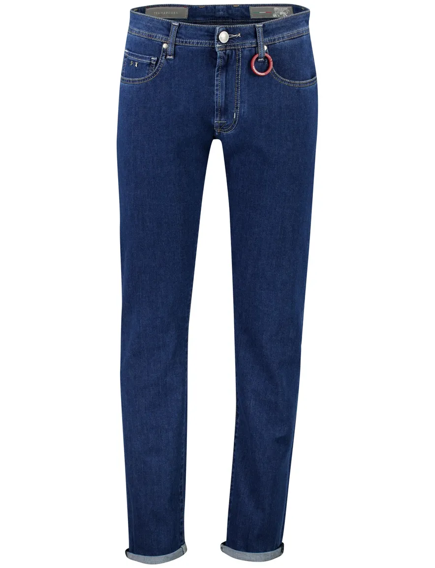 Tramarossa jeans katoen met omslag blauw