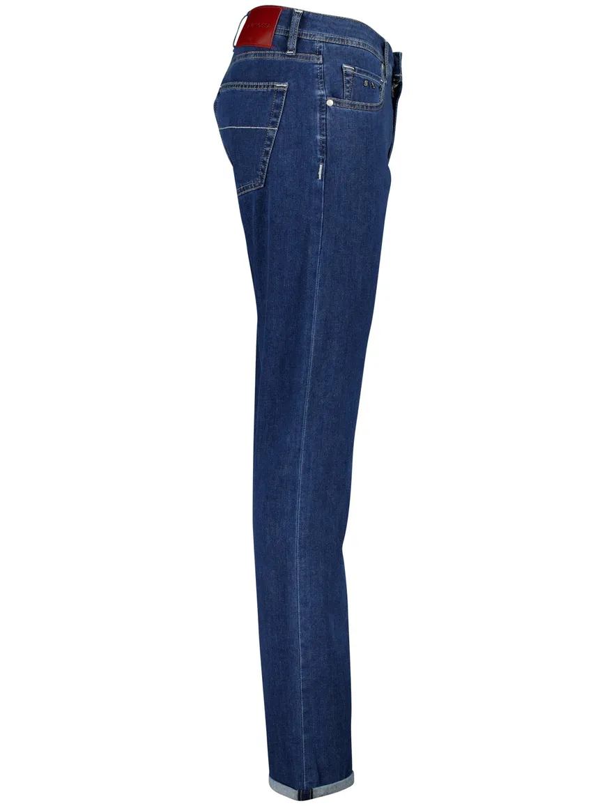Tramarossa jeans katoen met omslag blauw