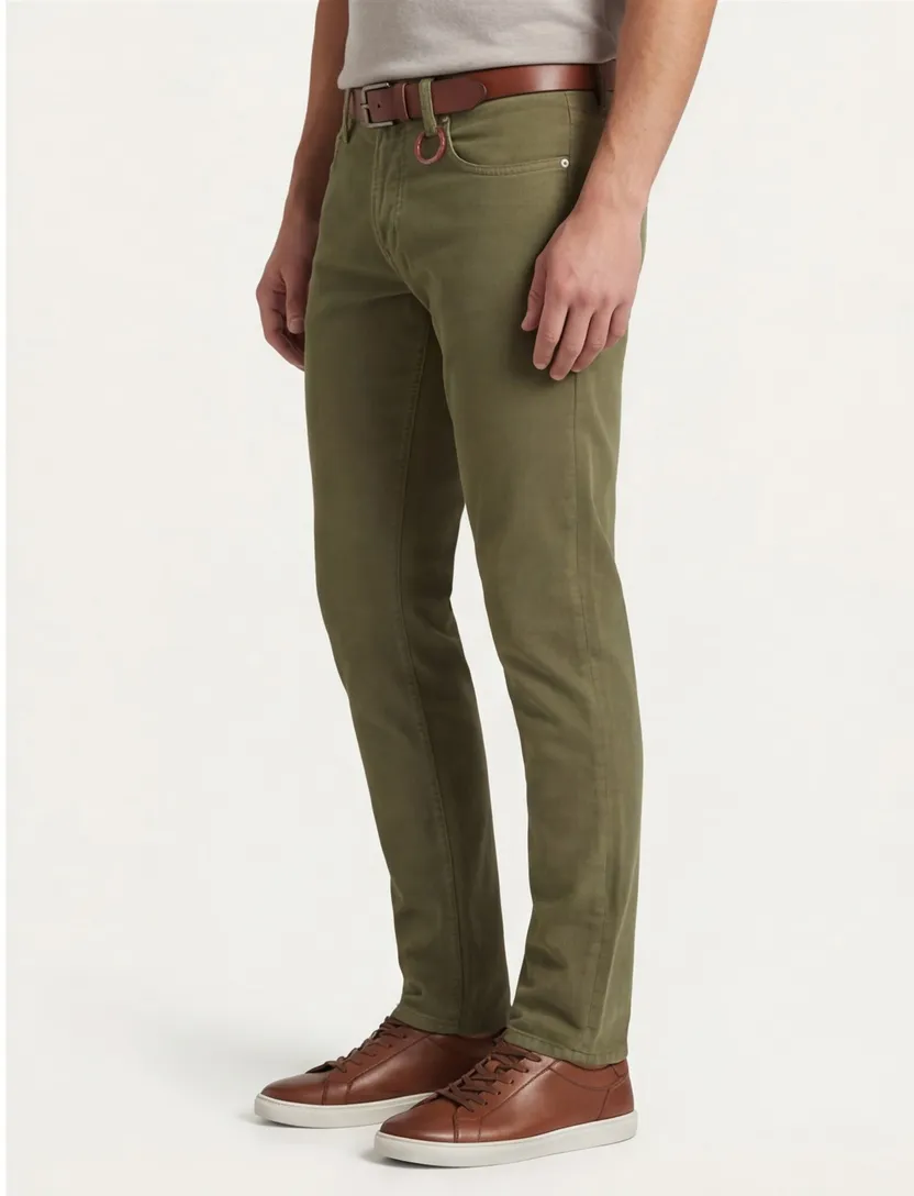Tramarossa groen effen pantalon michelangelo