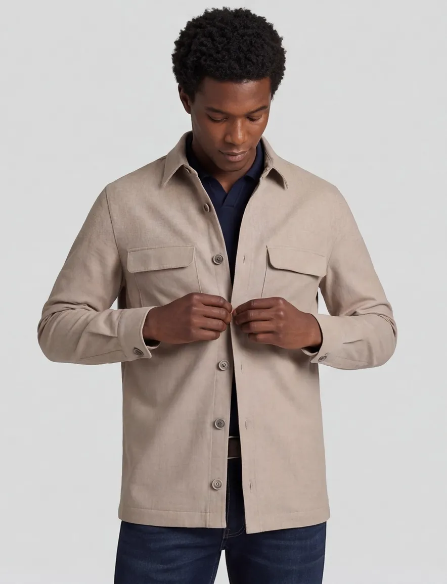 Overshirt beige Gentiluomo