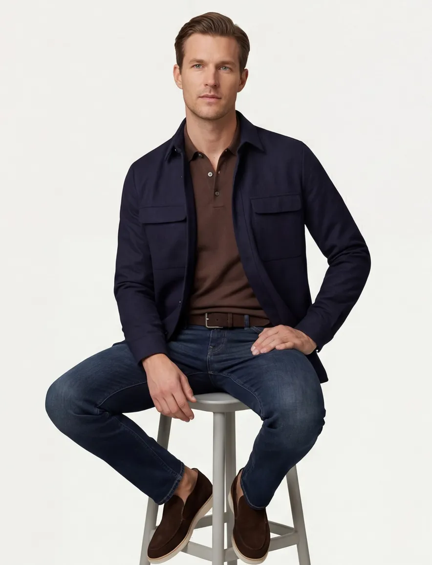 Gentiluomo Remo Overshirt donkerblauw