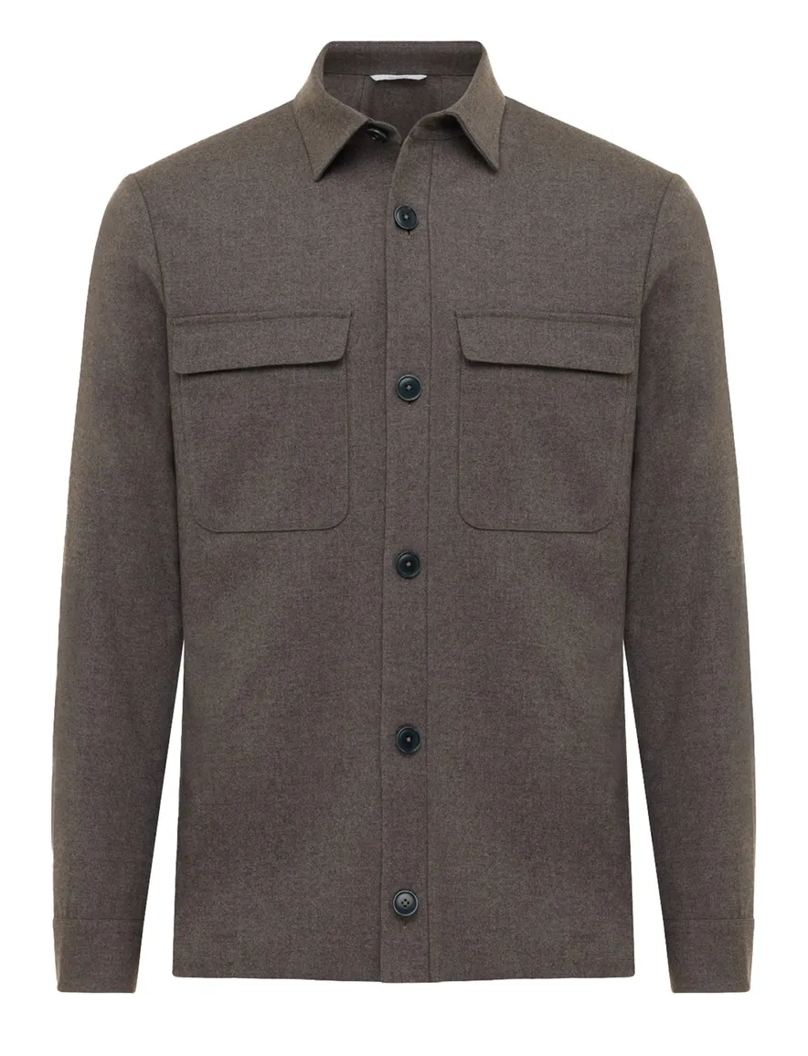 Gentiluomo Overshirt bruin dubbele borstzak